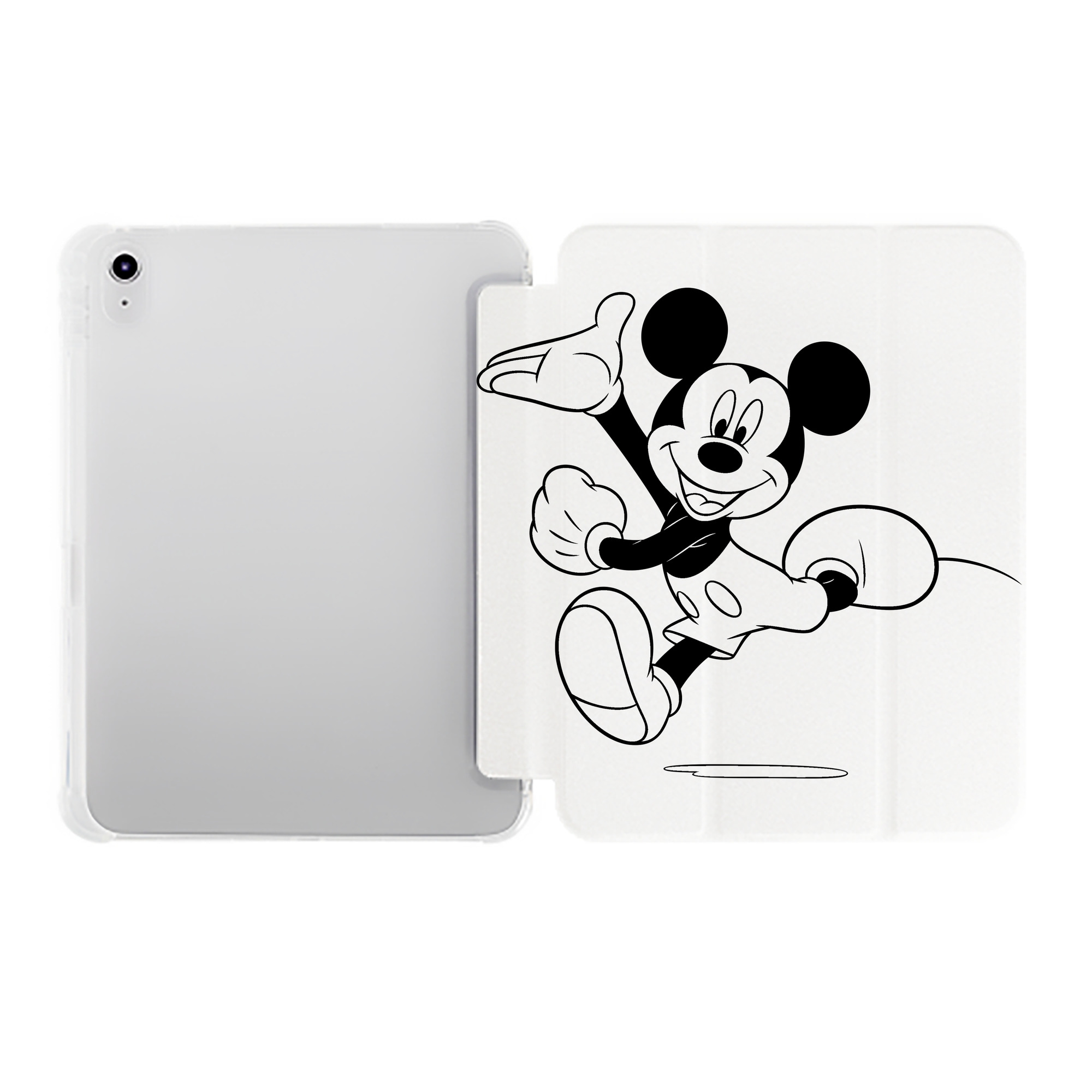 （画像用） ミッキーマウス Mickey Mouse IPad ケース ペン収納付き 三つ折りスタンド PUレザー×シリコン 対応機種9.5/10.5/10.9インチ